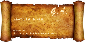 Gavrila Absa névjegykártya